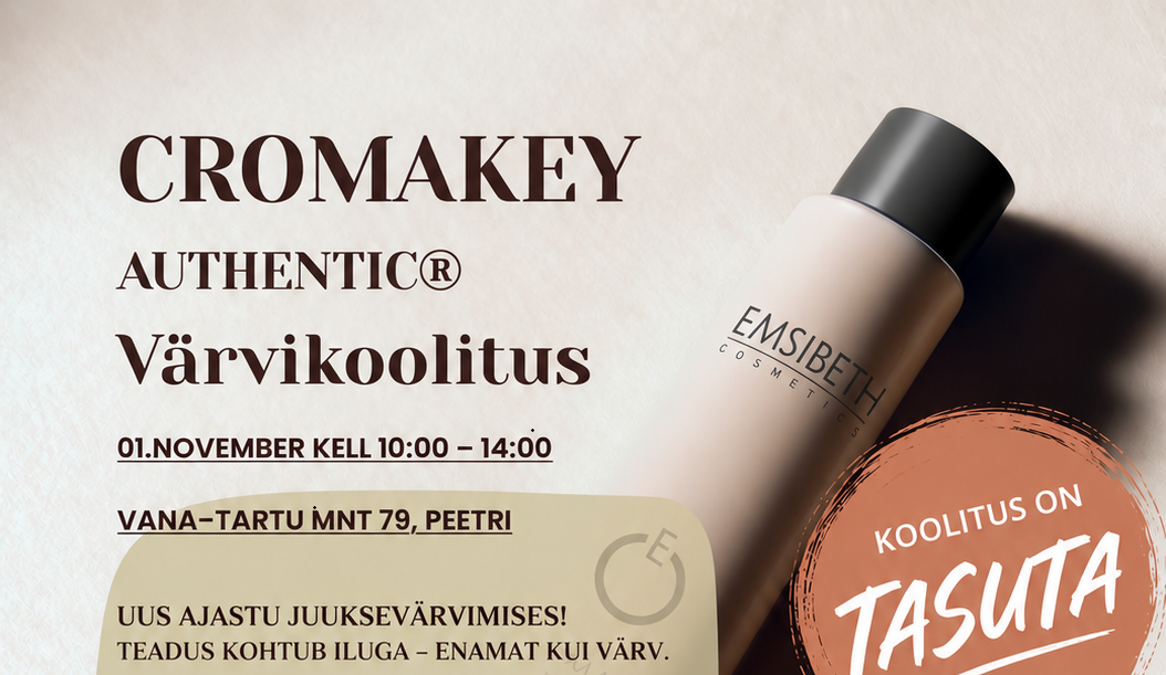 CROMAKEYAUTHENTIC® Värvikoolitus 01.NOVEMBER KELL 10:00 – 14:00